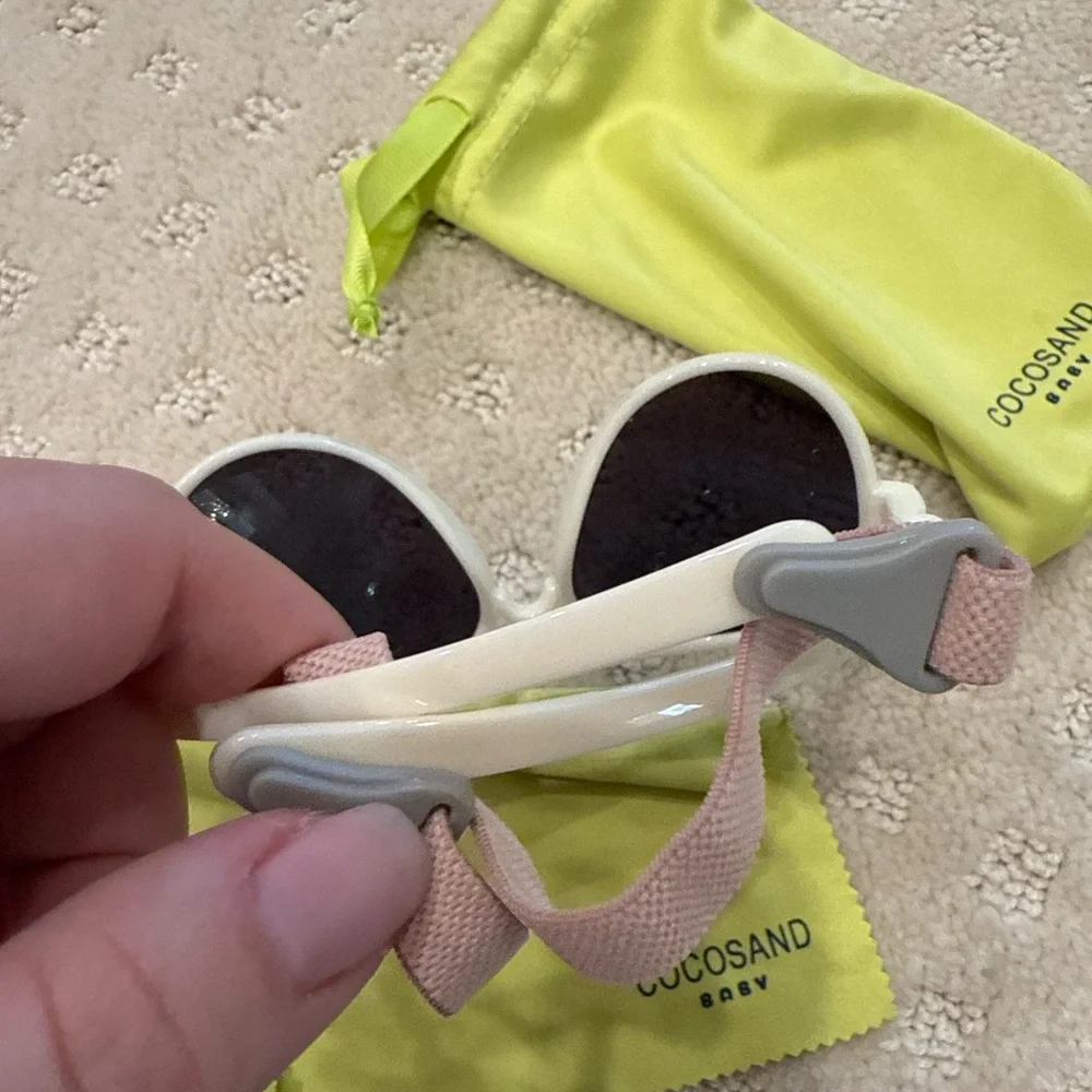 COCOSAND Baby Sunglasses White Mirrored Lenses Adjustable Strap UV Protections